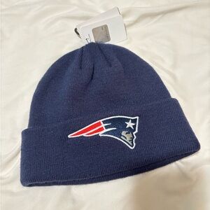NFL Navy Knit Beanie with Patriotic Team Logo